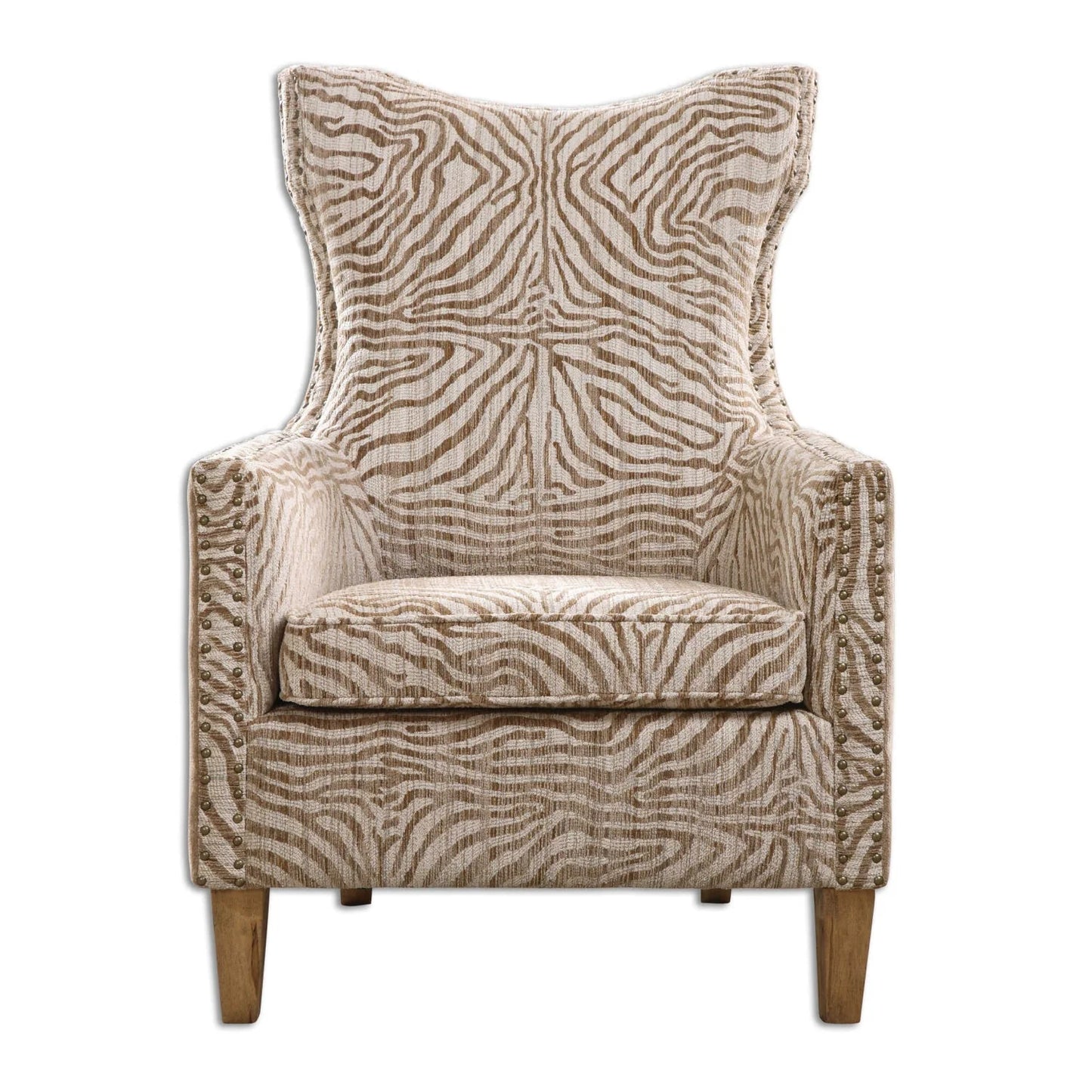 Luxury Wingback Beige Lounge Chair Modern Italian Style for Villa