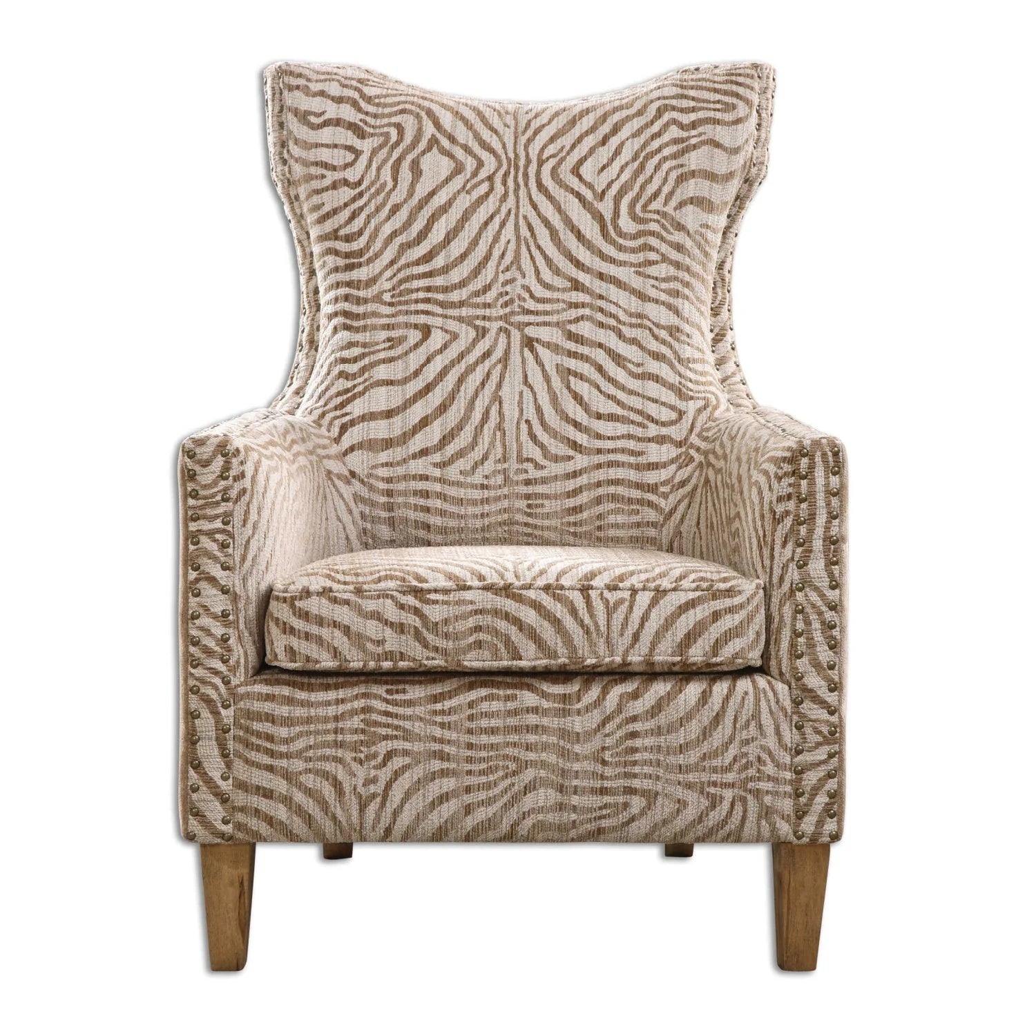 Luxury Wingback Beige Lounge Chair Modern Italian Style for Villa