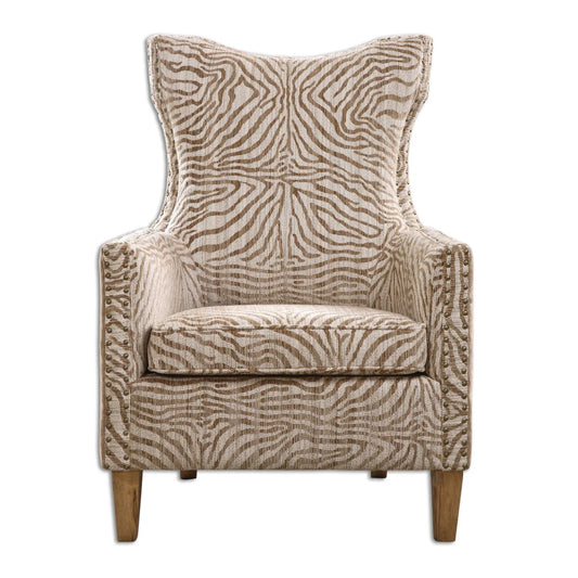 Luxury Wingback Beige Lounge Chair Modern Italian Style for Villa