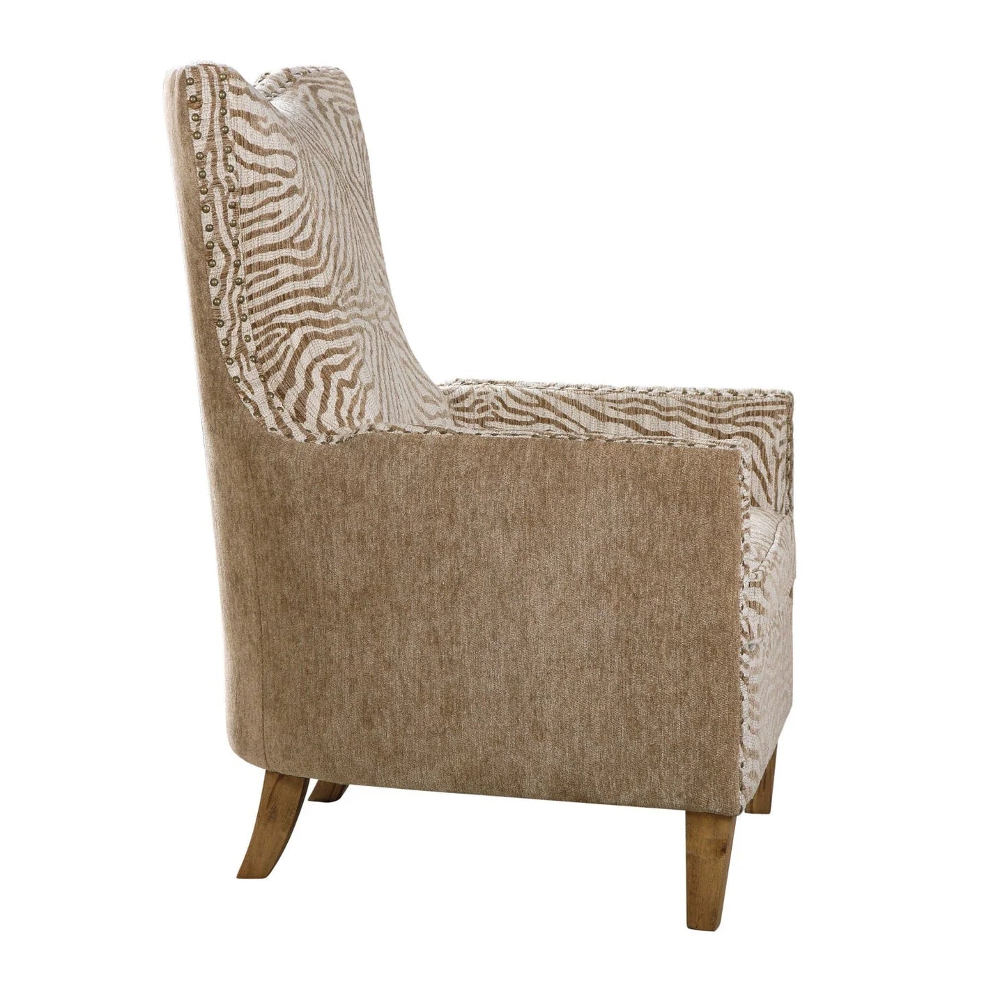 Luxury Wingback Beige Lounge Chair Modern Italian Style for Villa