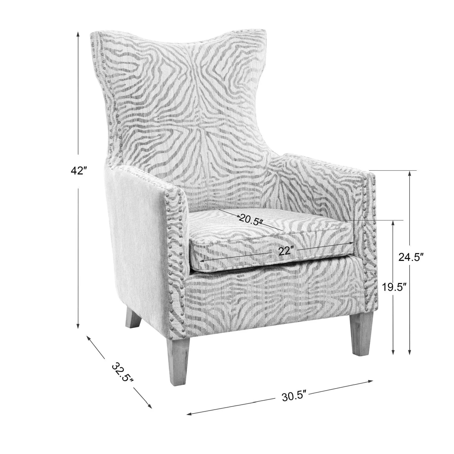 Luxury Wingback Beige Lounge Chair Modern Italian Style for Villa