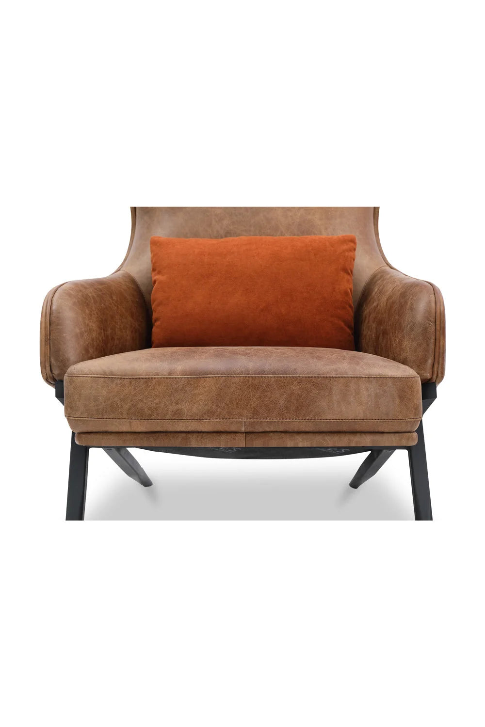 Luxury Wingback Brown Lounge Chair Modern Italian Style for Villa