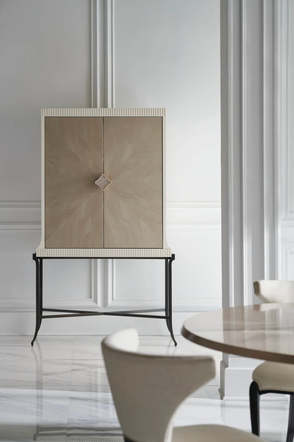 Luxury Winged Modern Dining Chair European Style for Villa