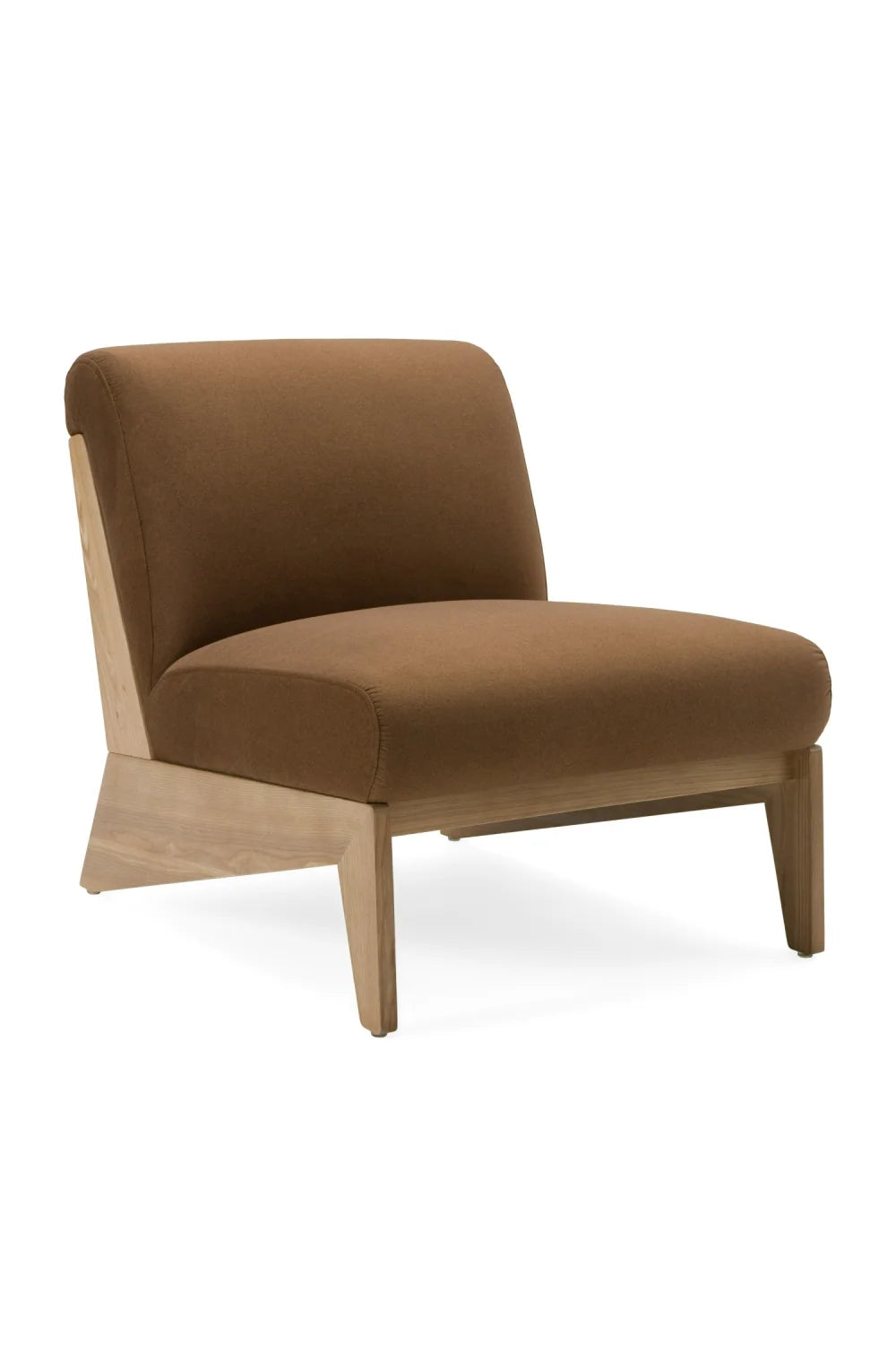 Luxury Wood Base Accent Lounge Chair Modern Italian Style for Villa