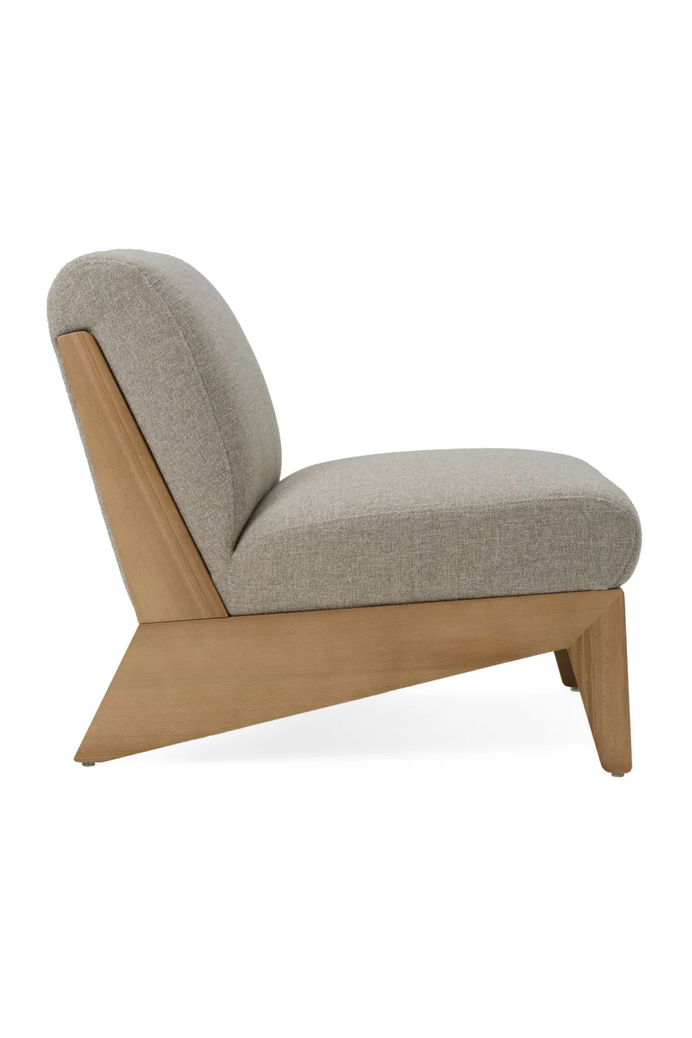 Luxury Wood Base Accent Lounge Chair Modern Italian Style for Villa