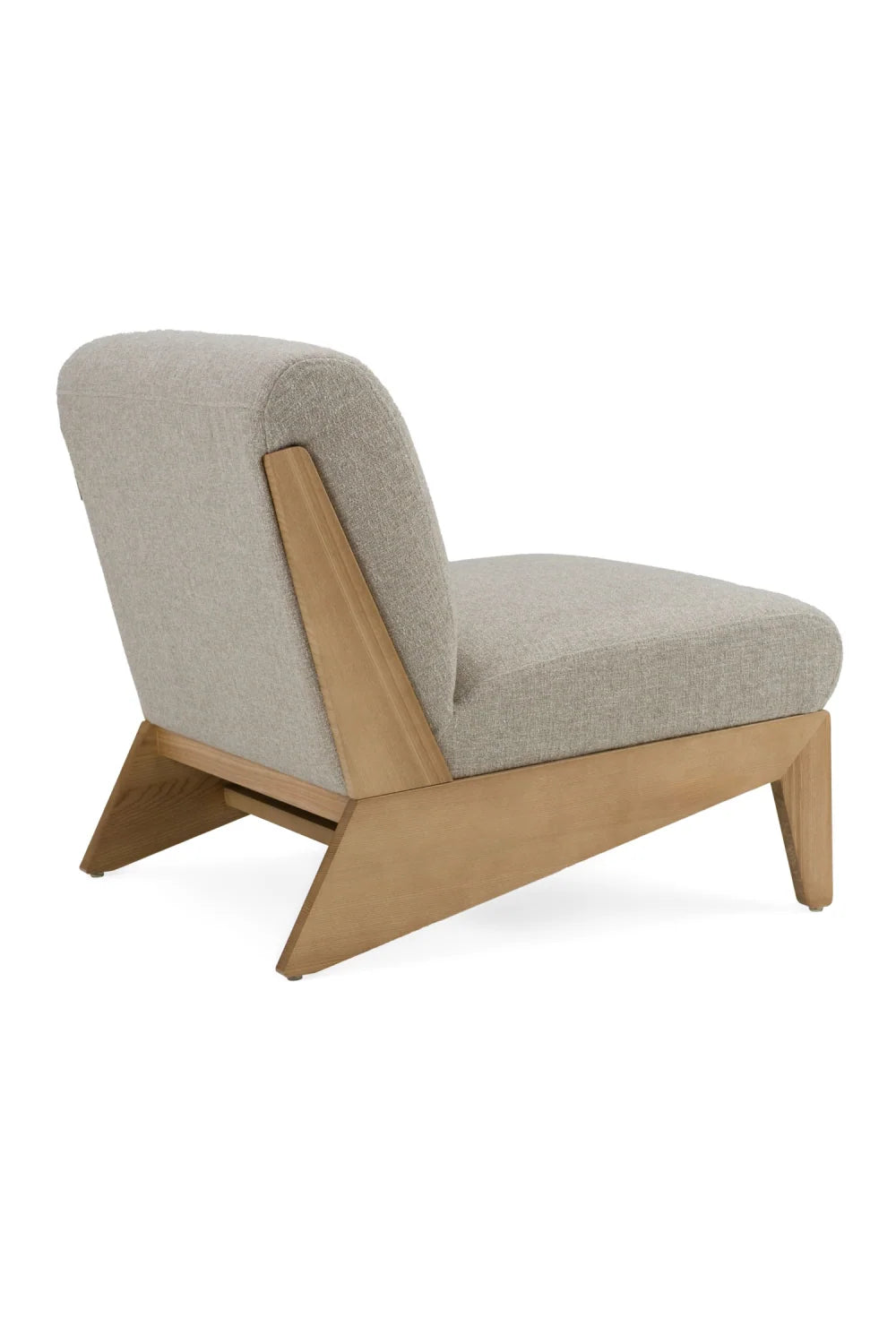 Luxury Wood Base Accent Lounge Chair Modern Italian Style for Villa