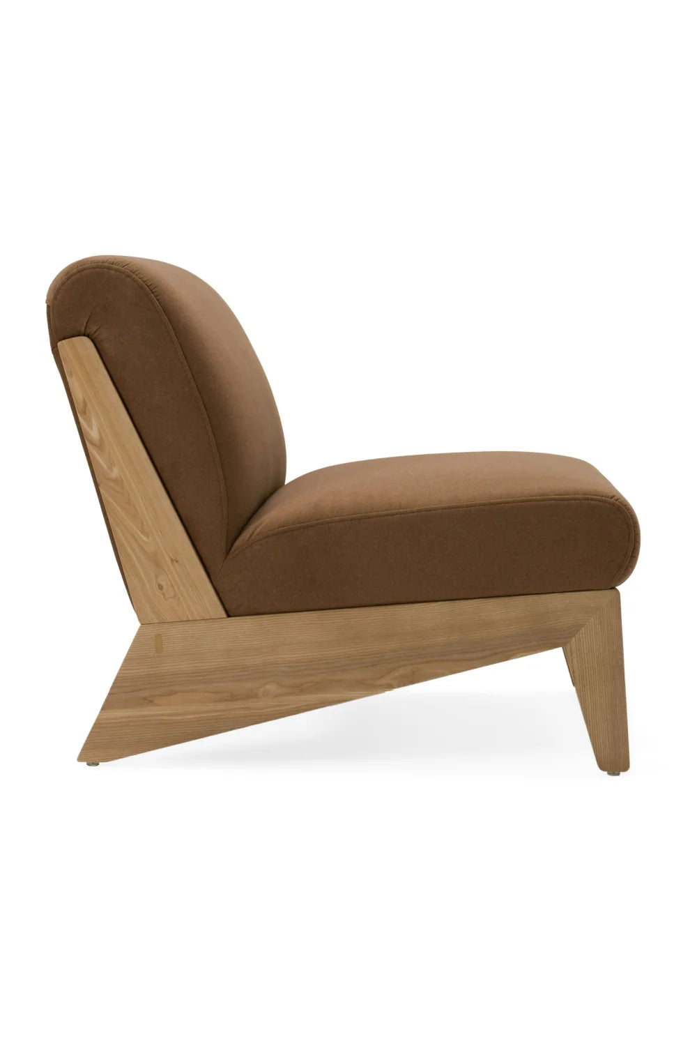 Luxury Wood Base Accent Lounge Chair Modern Italian Style for Villa