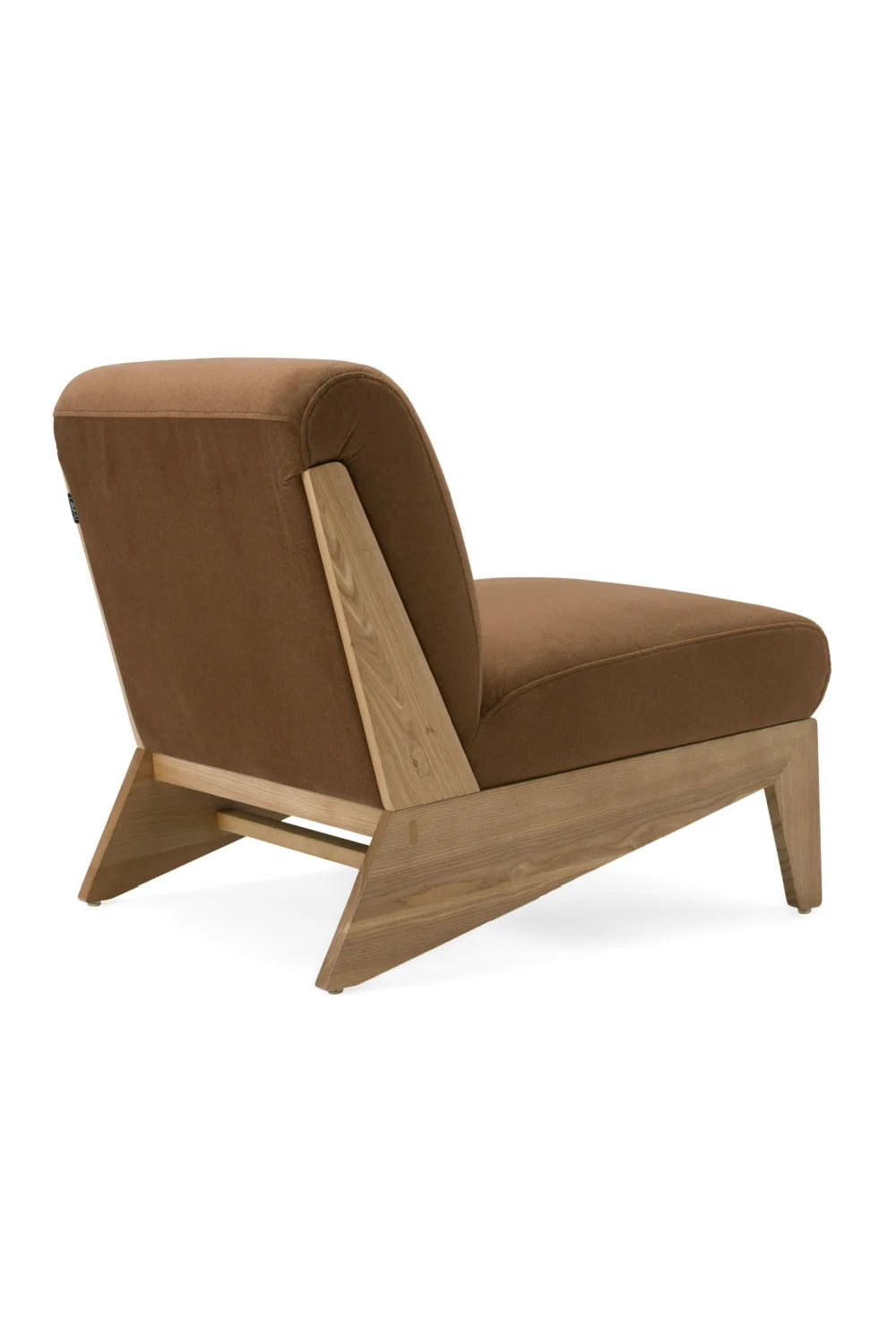 Luxury Wood Base Accent Lounge Chair Modern Italian Style for Villa