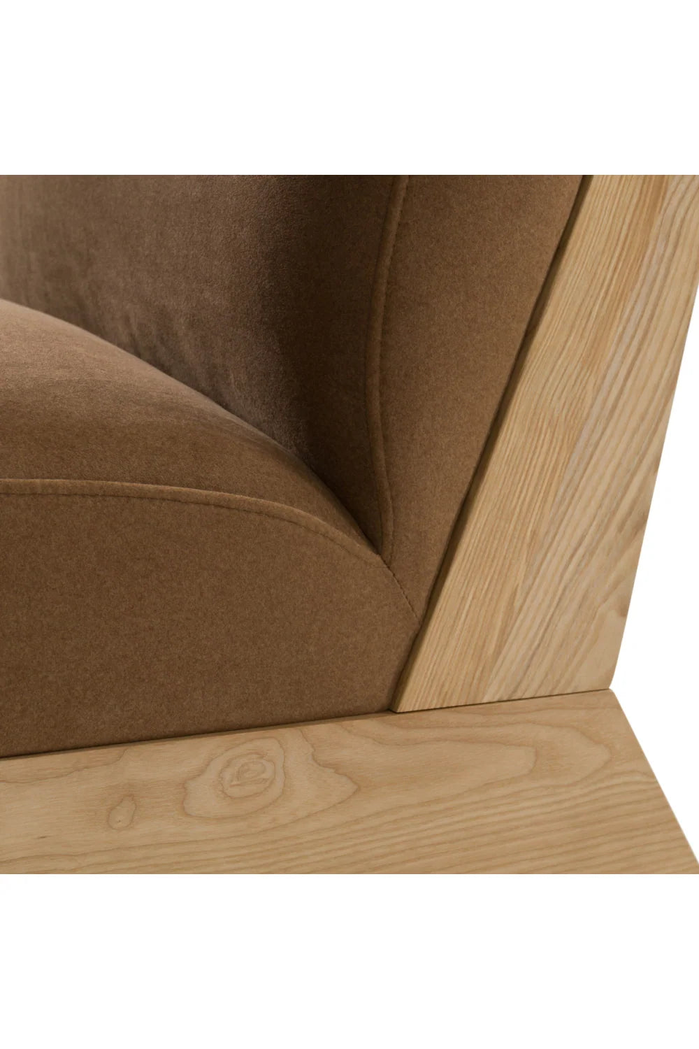 Luxury Wood Base Accent Lounge Chair Modern Italian Style for Villa