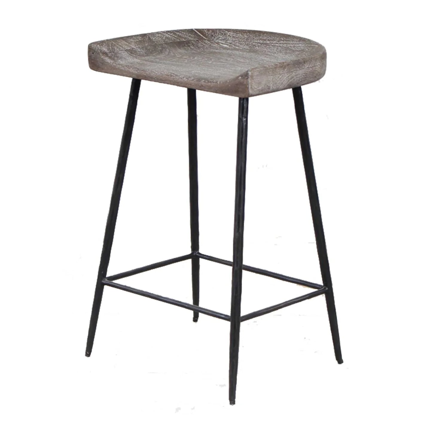 Luxury Wood Curved Counter Stool European Style for Villa