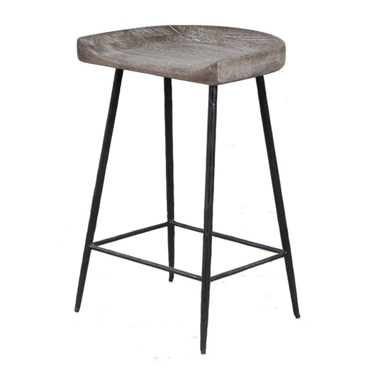 Luxury Wood Curved Counter Stool European Style for Villa