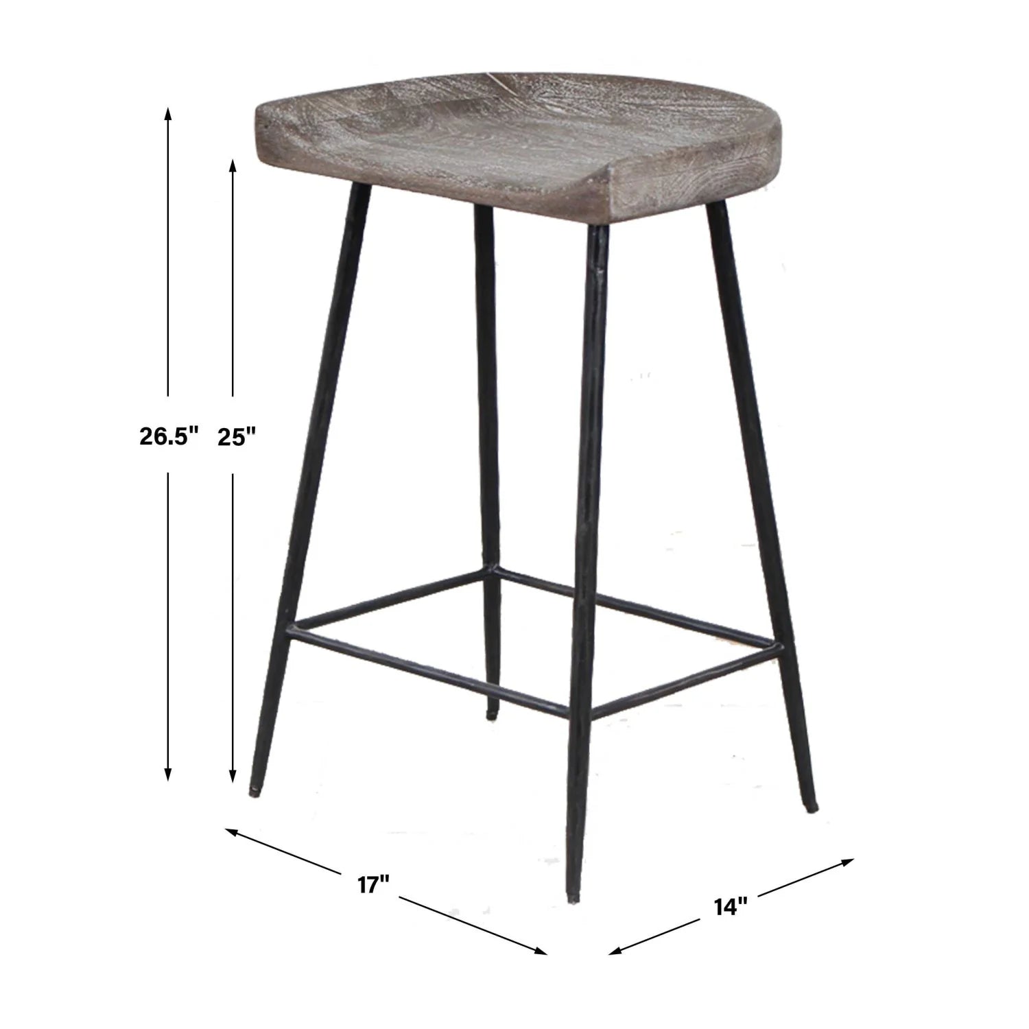 Luxury Wood Curved Counter Stool European Style for Villa