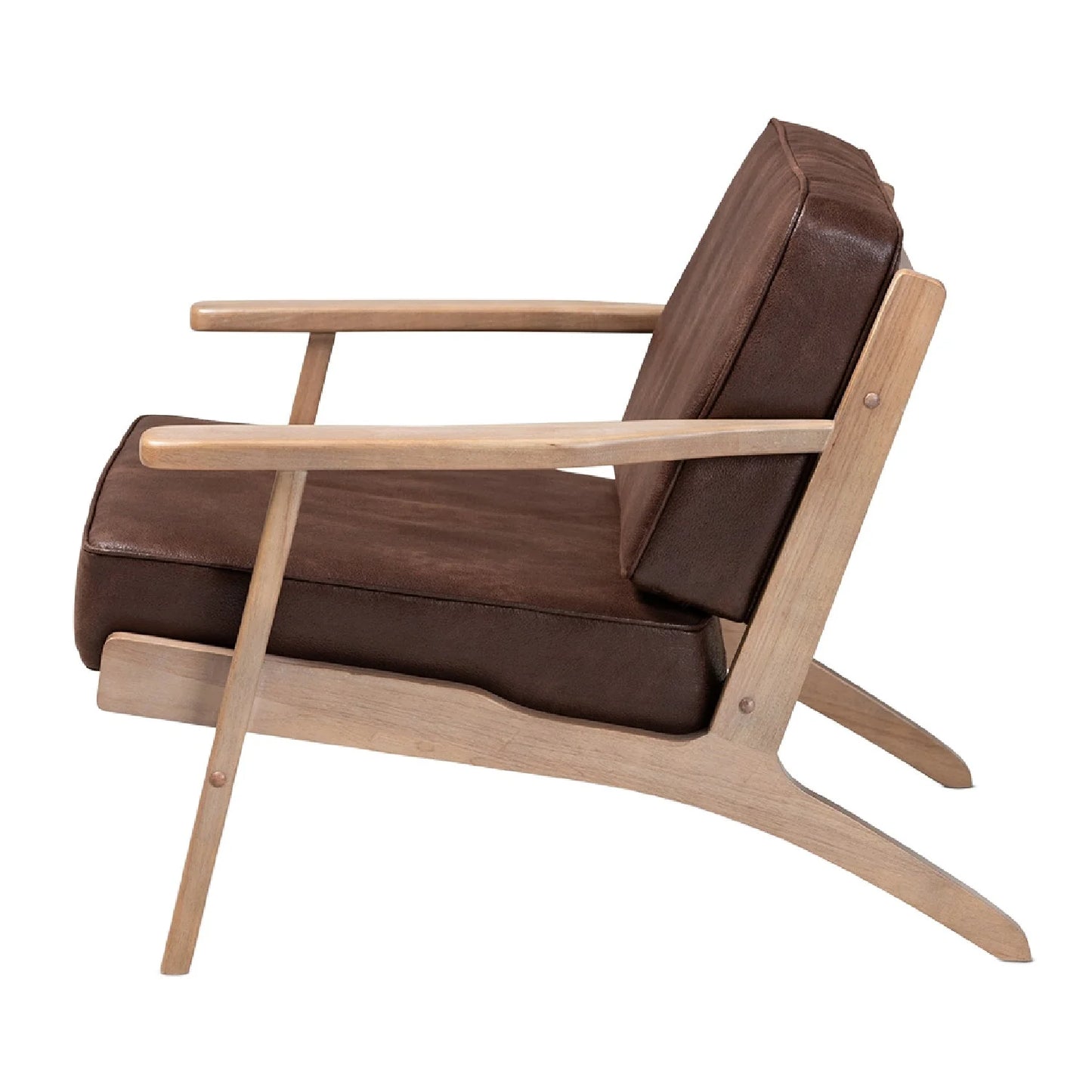 Luxury Wood Framed Lounge Chair Modern Italian Style for Villa