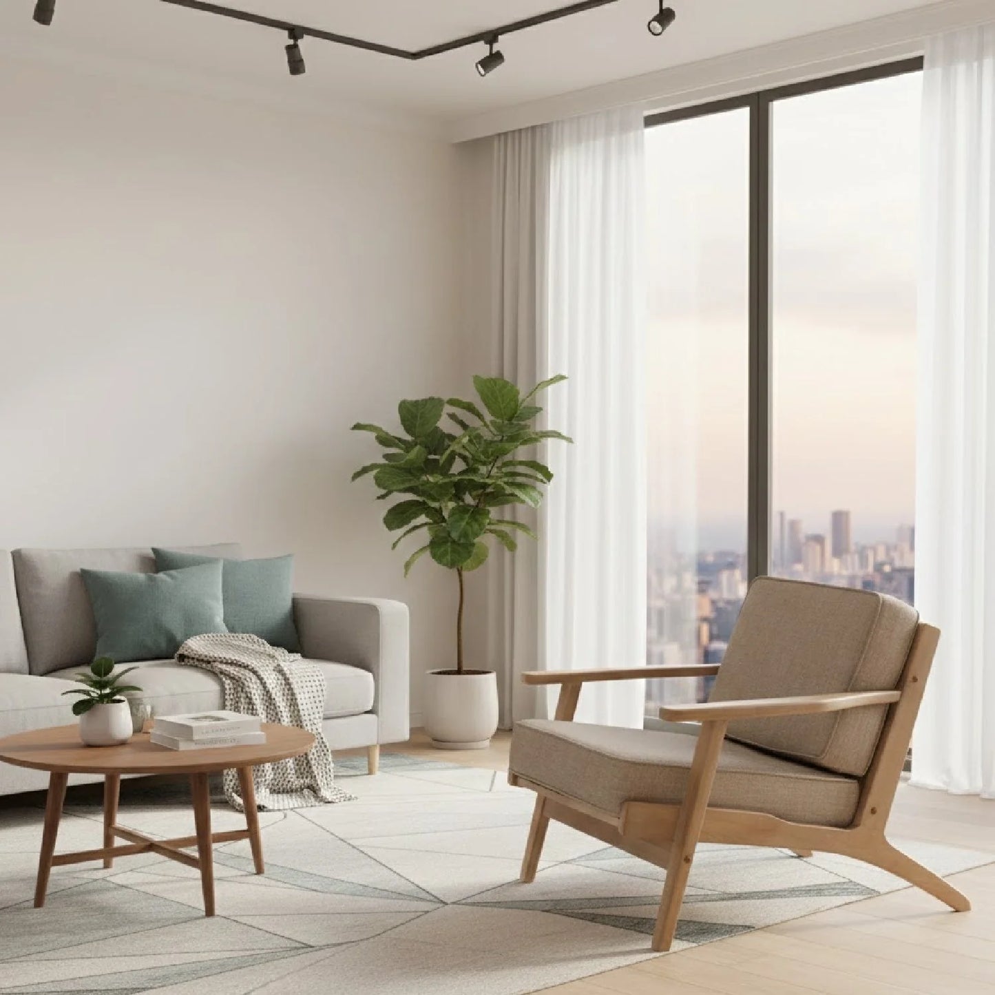 Luxury Wood Framed Lounge Chair Modern Italian Style for Villa