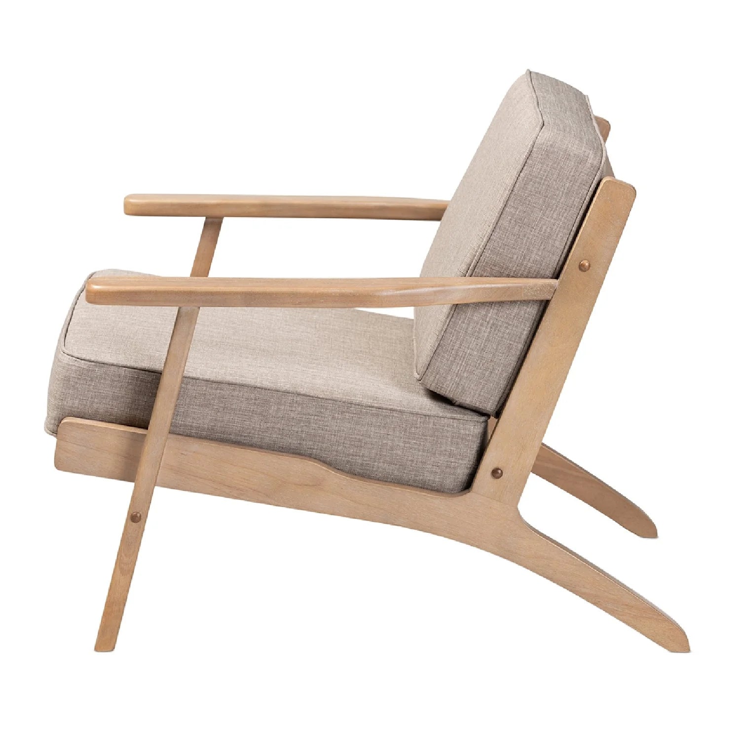 Luxury Wood Framed Lounge Chair Modern Italian Style for Villa