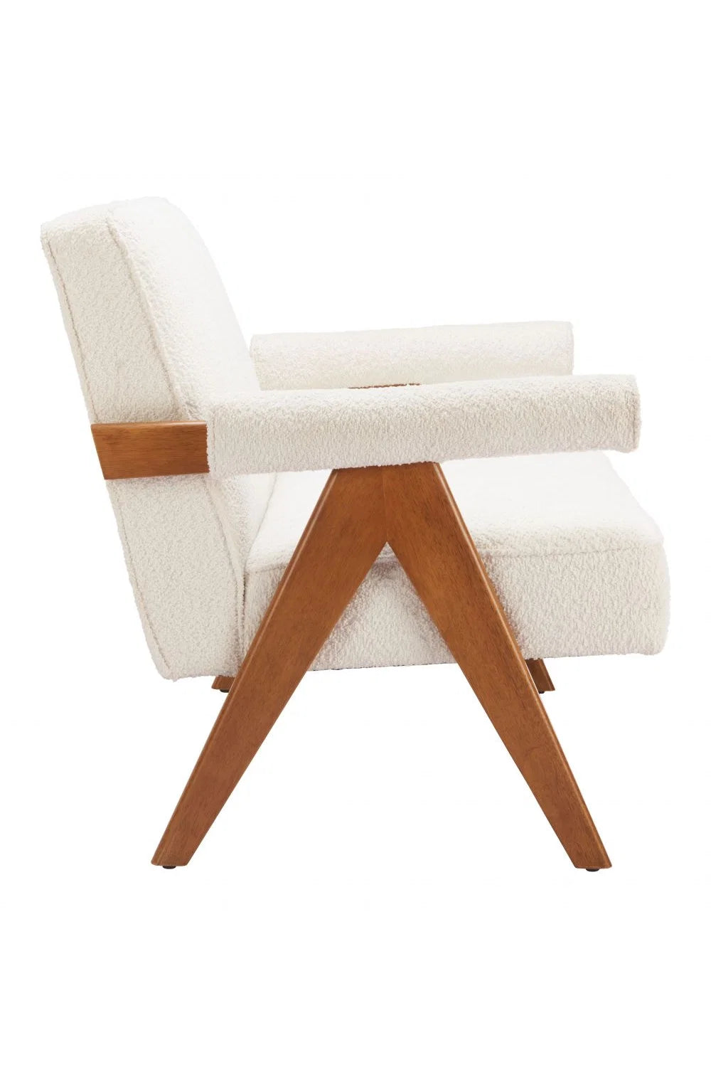 Luxury Wood Framed White Loveseat Modern Italian Style for Villa
