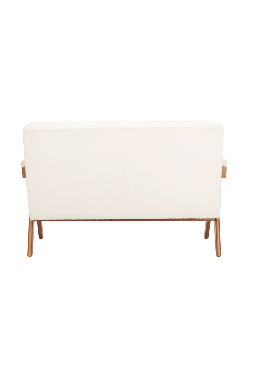 Luxury Wood Framed White Loveseat Modern Italian Style for Villa