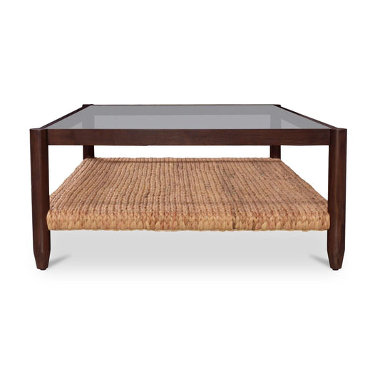 Luxury Wood Glass Coffee Table Modern Italian Style for Villa