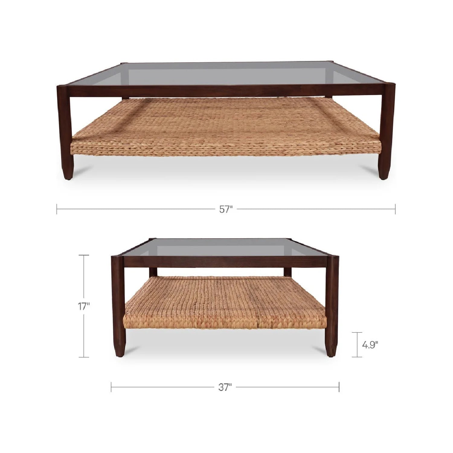 Luxury Wood Glass Coffee Table Modern Italian Style for Villa