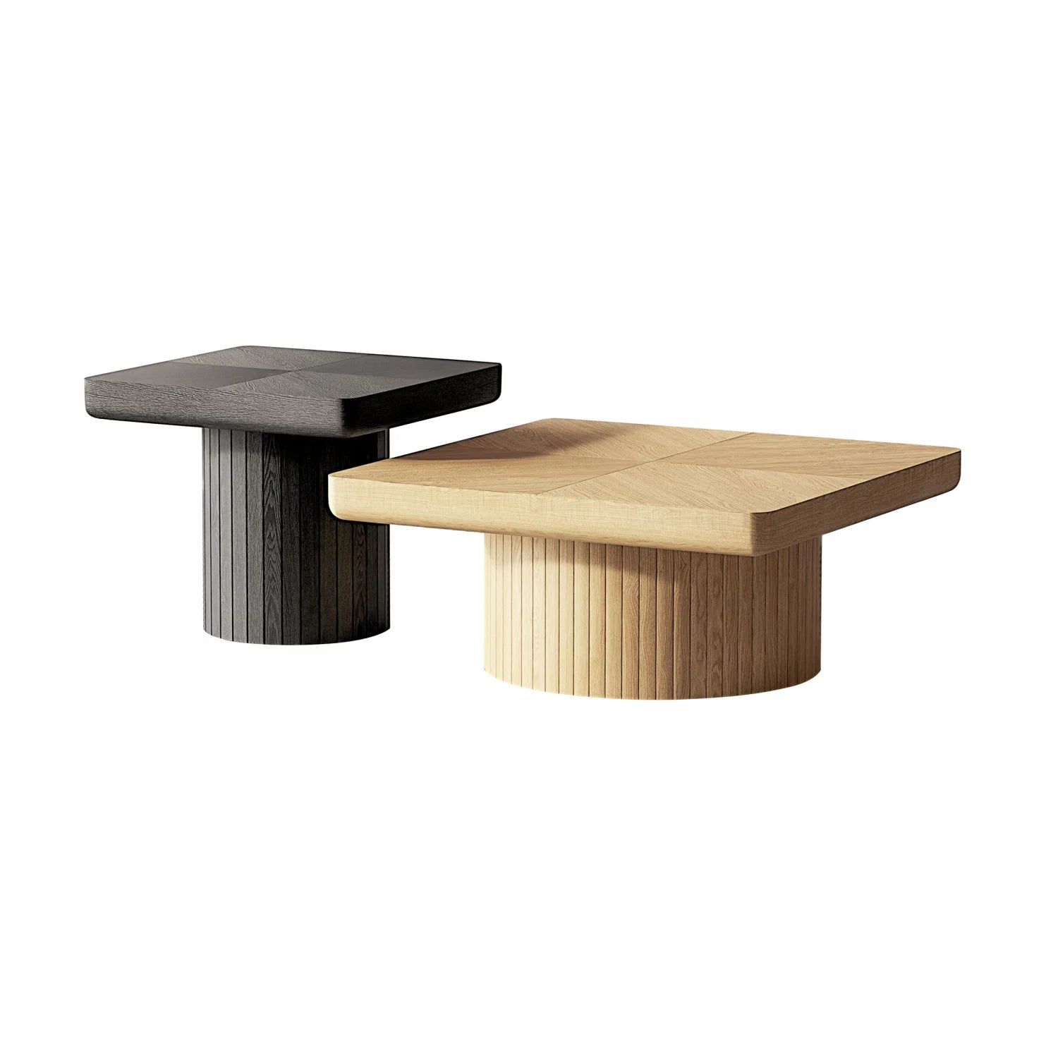 Luxury Wood Nesting Coffee Table Modern Italian Style for Villa