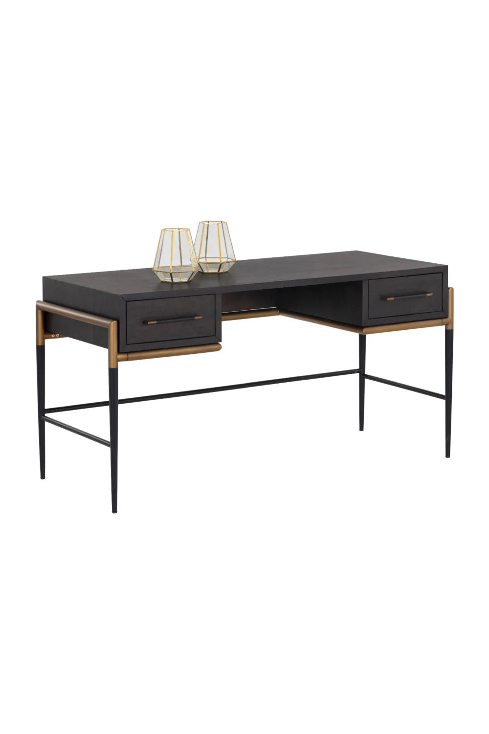 Luxury Wooden 2-Drawer Modern Desk European Style for Villa