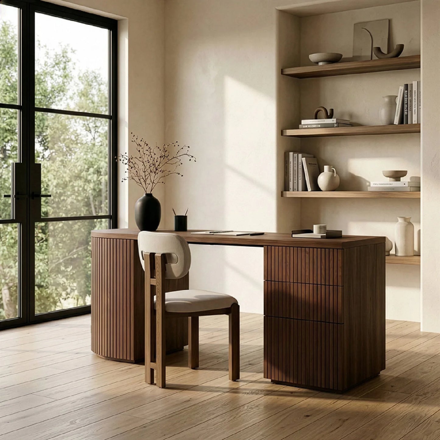 Luxury Wooden 3-Drawer Modern Desk European Style for Villa