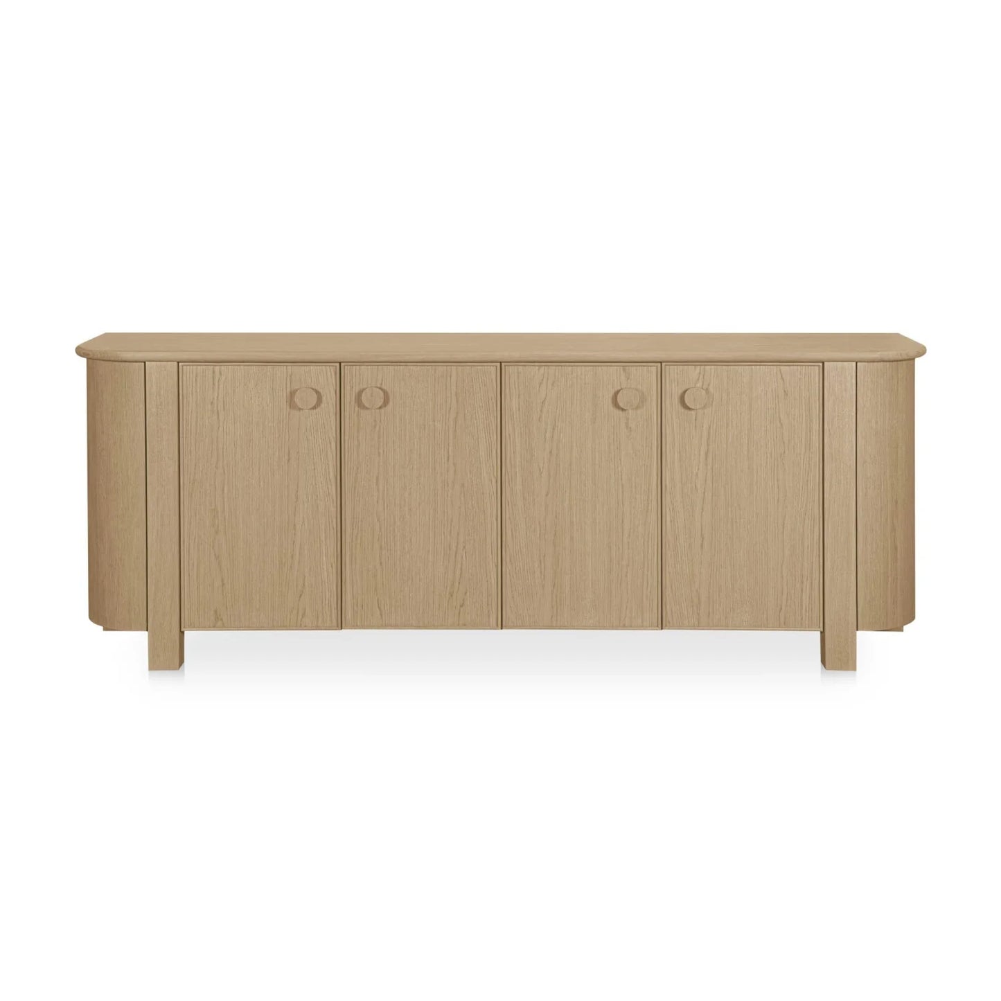 Luxury Wooden 4-Door Sideboard European Style for Villa