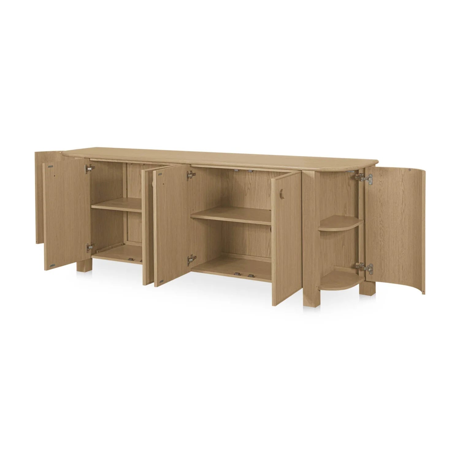 Luxury Wooden 4-Door Sideboard European Style for Villa
