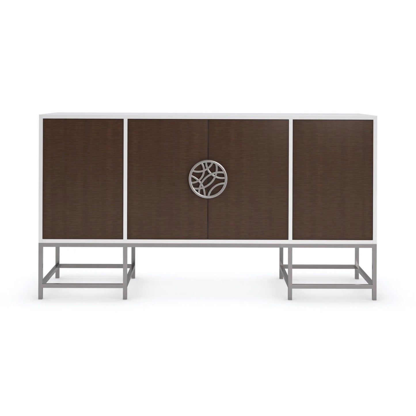 Luxury Wooden 4-Door Sideboard European Style for Villa