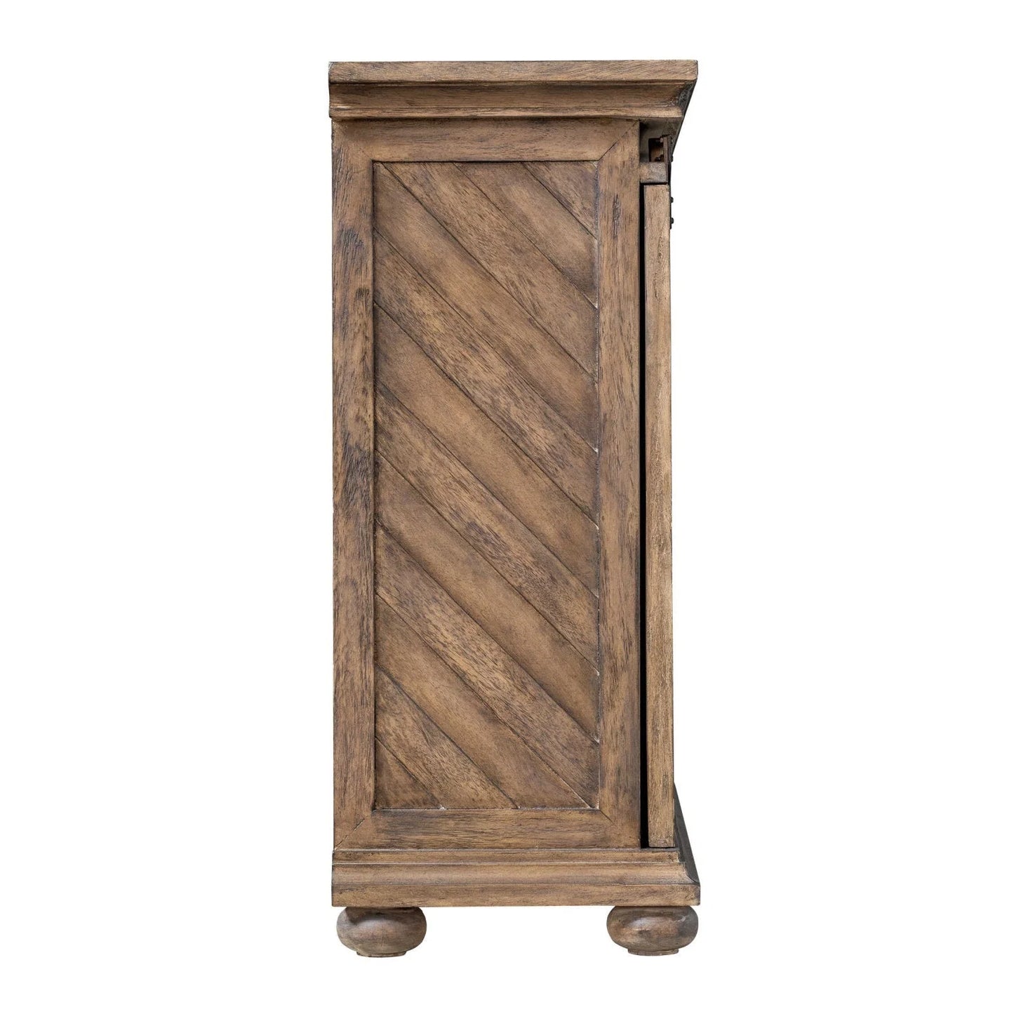 Luxury Wooden Chevron Media Console Modern Italian Style for Villa