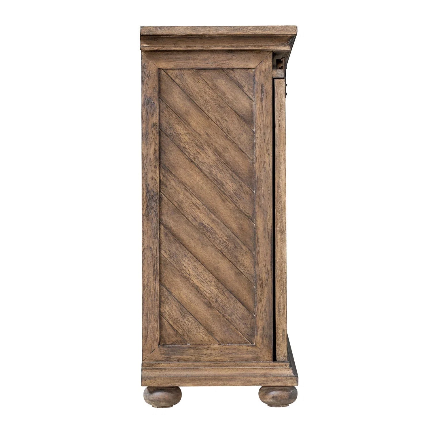 Luxury Wooden Chevron Media Console Modern Italian Style for Villa