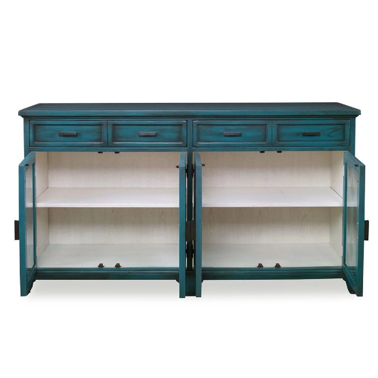 Luxury Wooden Cutout 4-Door Sideboard European Style for Villa