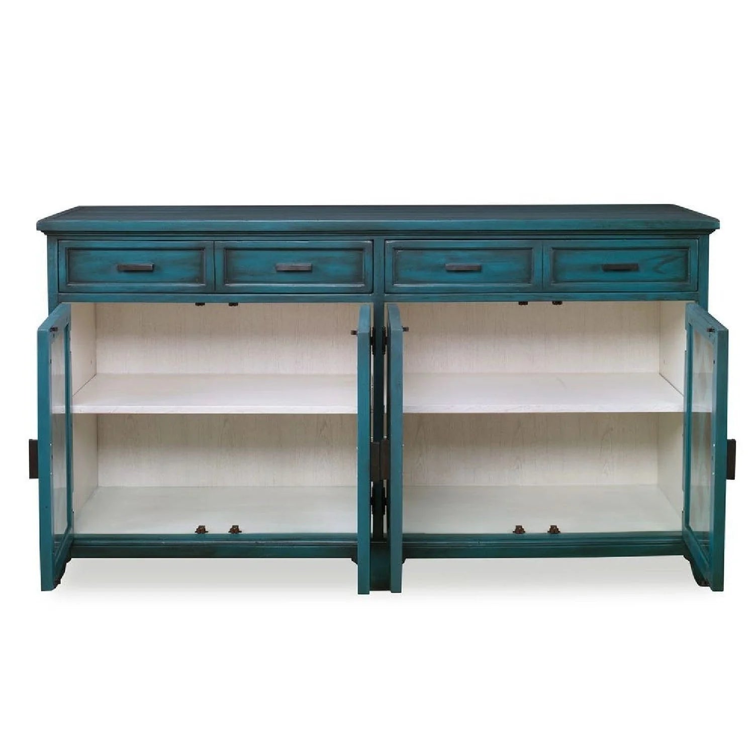 Luxury Wooden Cutout 4-Door Sideboard European Style for Villa