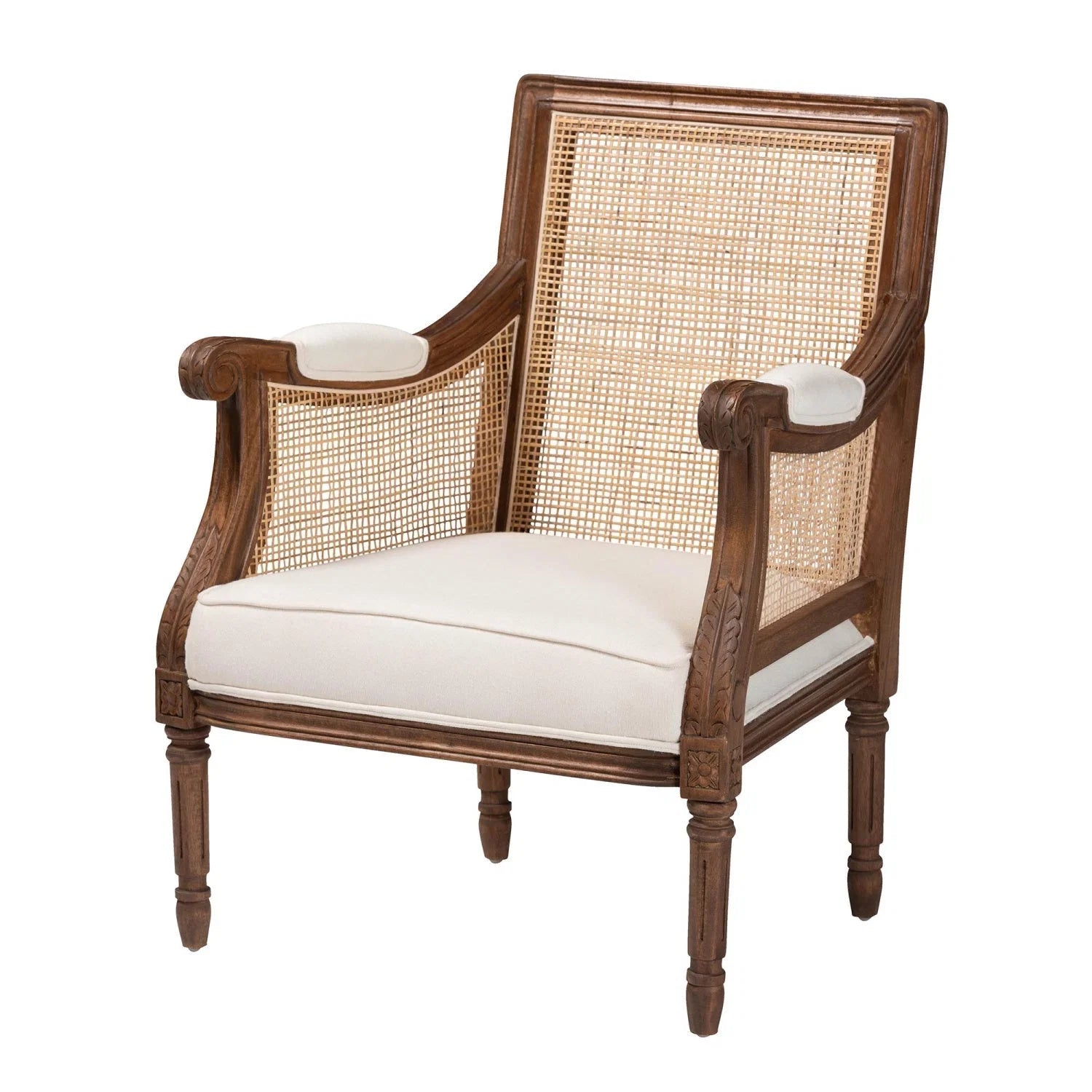 Luxury Wooden Padded Accent Chair Modern European Style for Villa