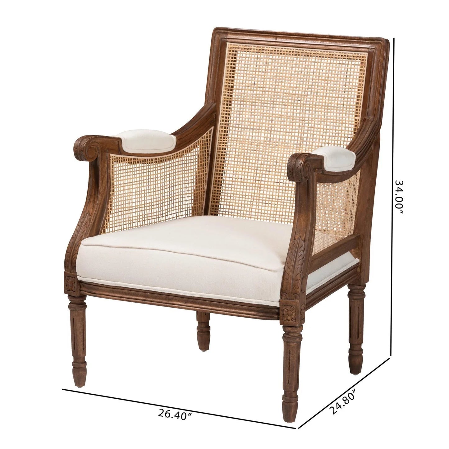 Luxury Wooden Padded Accent Chair Modern European Style for Villa