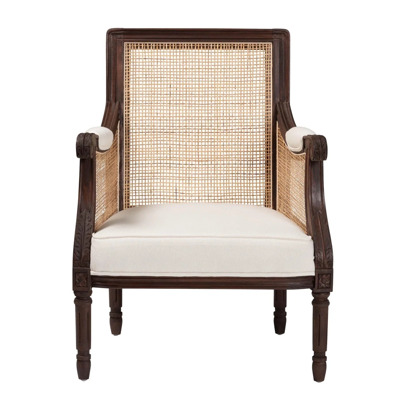 Luxury Wooden Padded Accent Chair Modern European Style for Villa