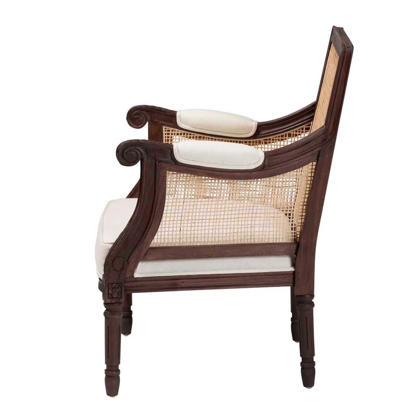 Luxury Wooden Padded Accent Chair Modern European Style for Villa
