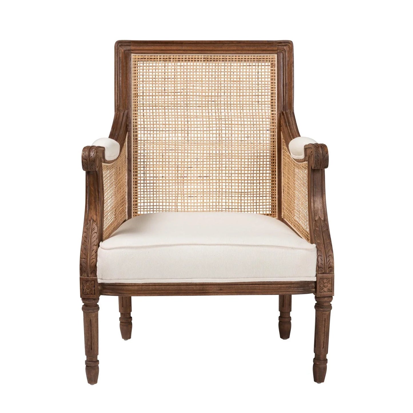 Luxury Wooden Padded Accent Chair Modern European Style for Villa