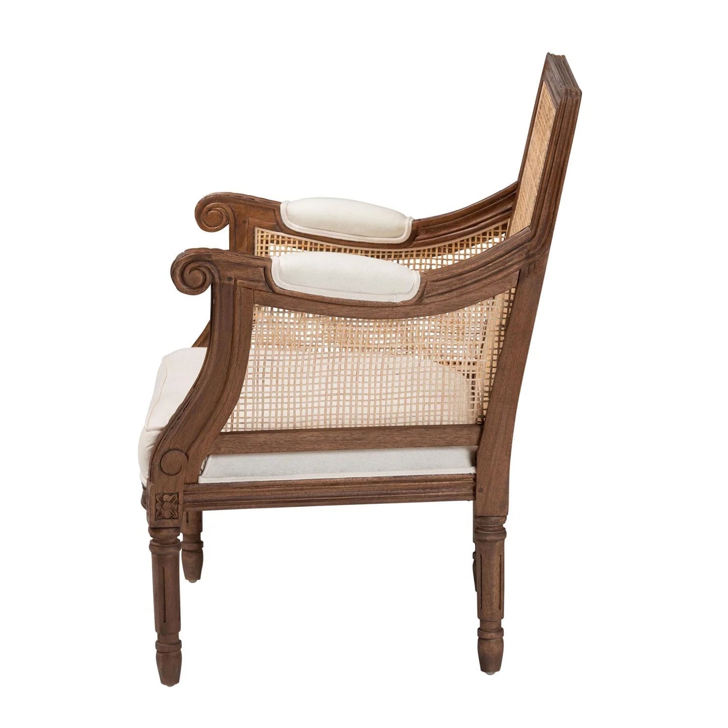 Luxury Wooden Padded Accent Chair Modern European Style for Villa