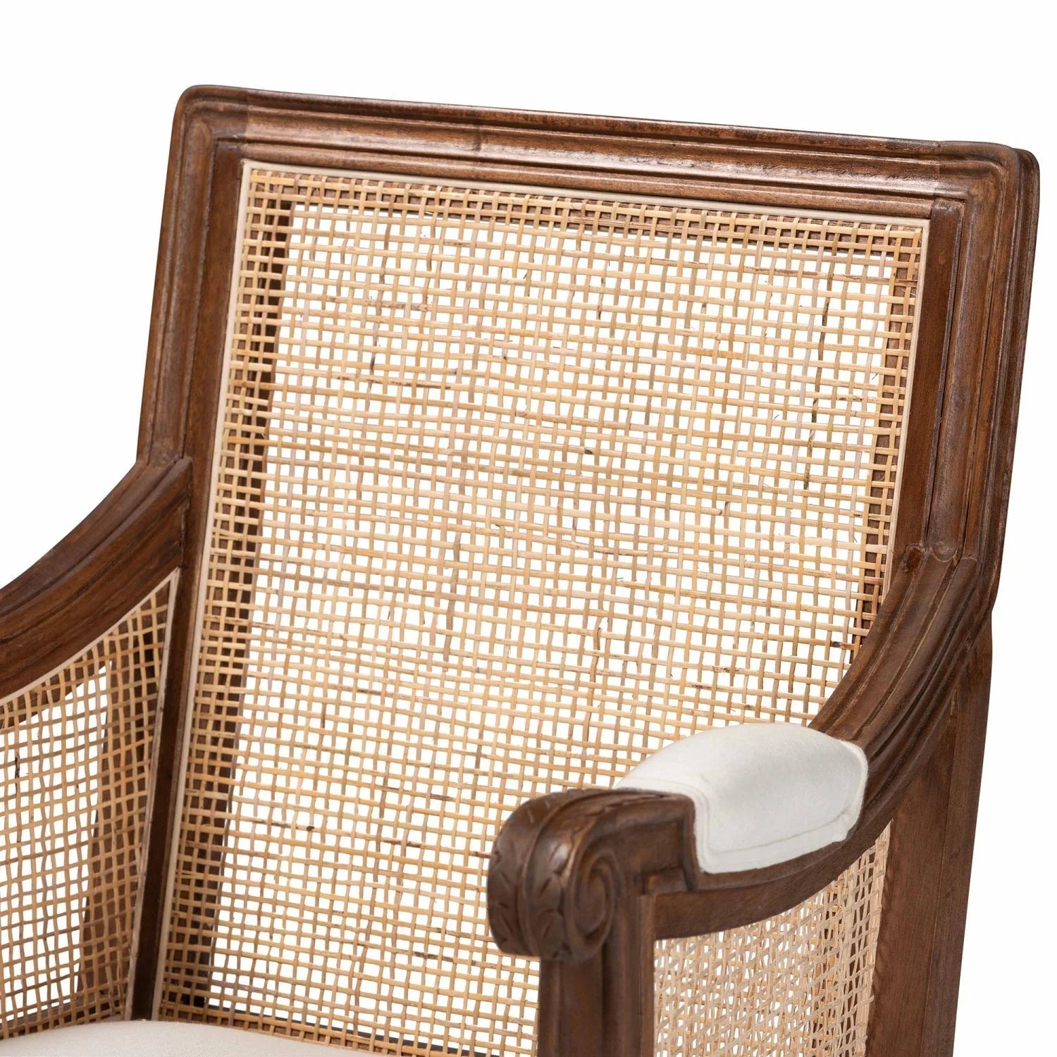 Luxury Wooden Padded Accent Chair Modern European Style for Villa