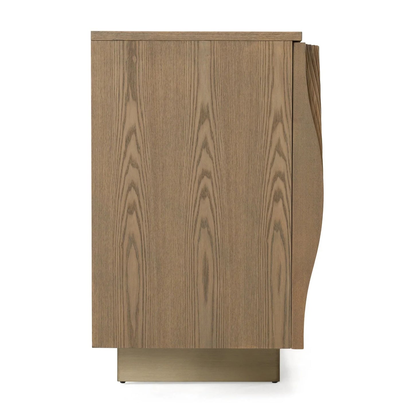 Luxury Wooden Wavy-Fluted Sideboard European Style for Villa