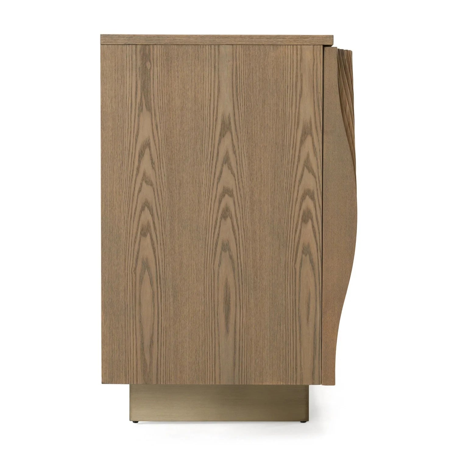 Luxury Wooden Wavy-Fluted Sideboard European Style for Villa