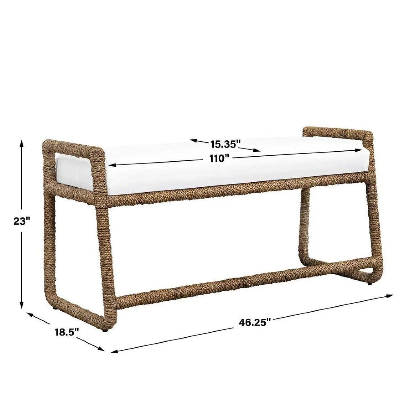 Luxury Woven Banana Fiber Bench European Style for Villa