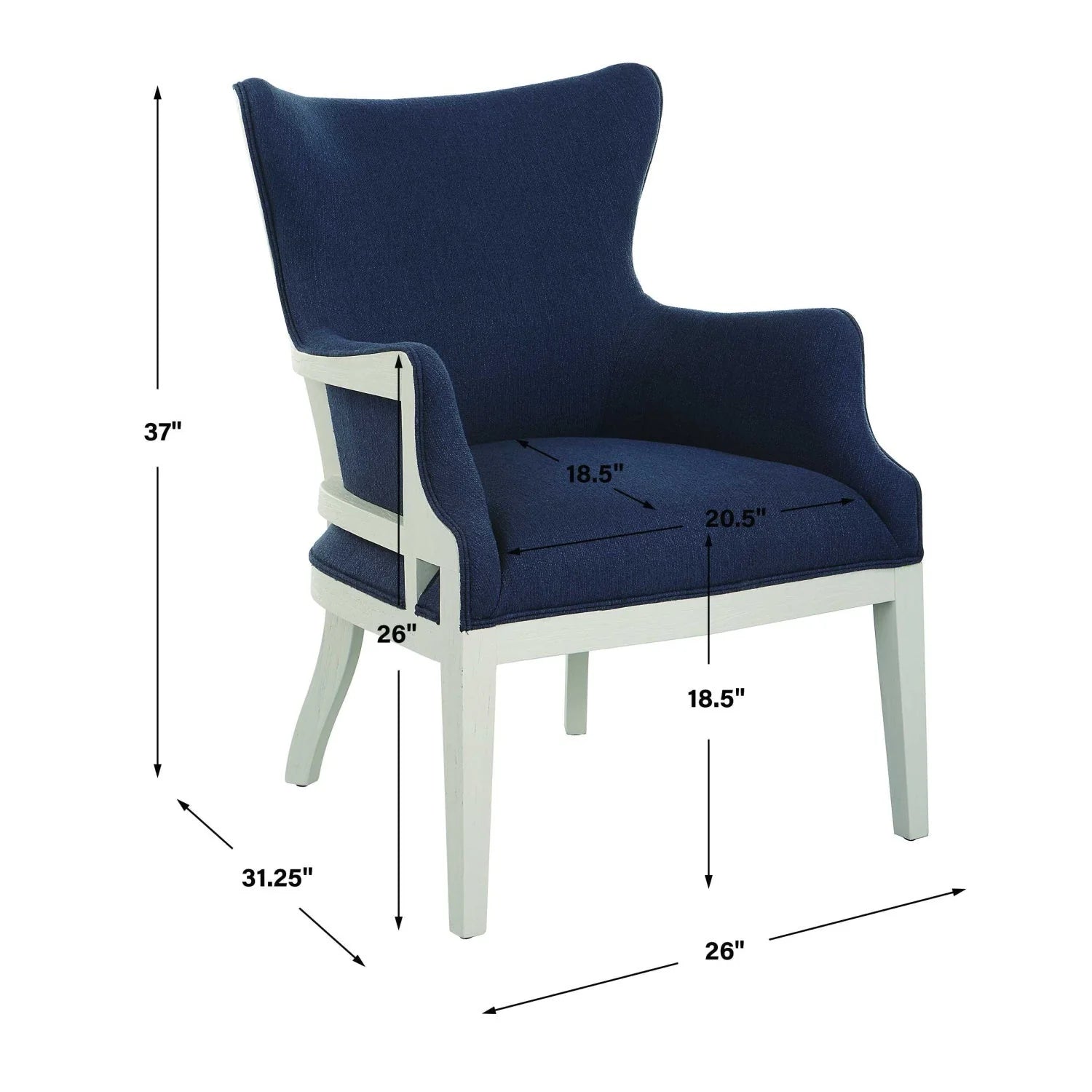 Luxury Woven Blue Accent Chair European Style for Villa