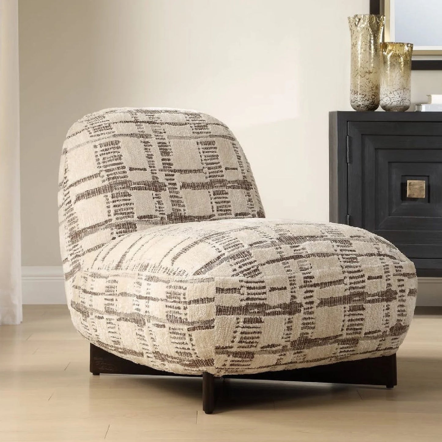Luxury Woven Chenille Accent Chair European Style for Villa