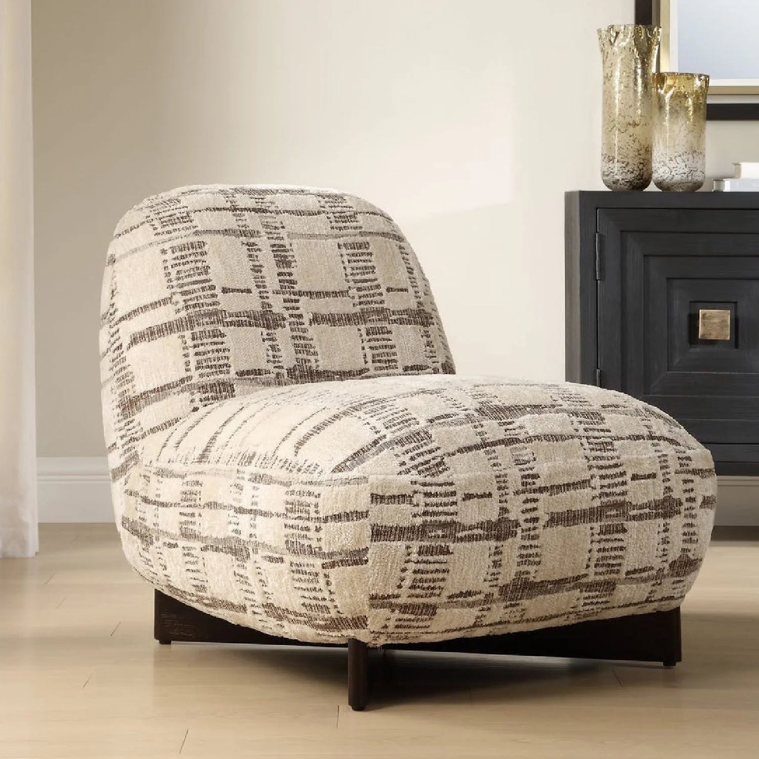Luxury Woven Chenille Accent Chair European Style for Villa