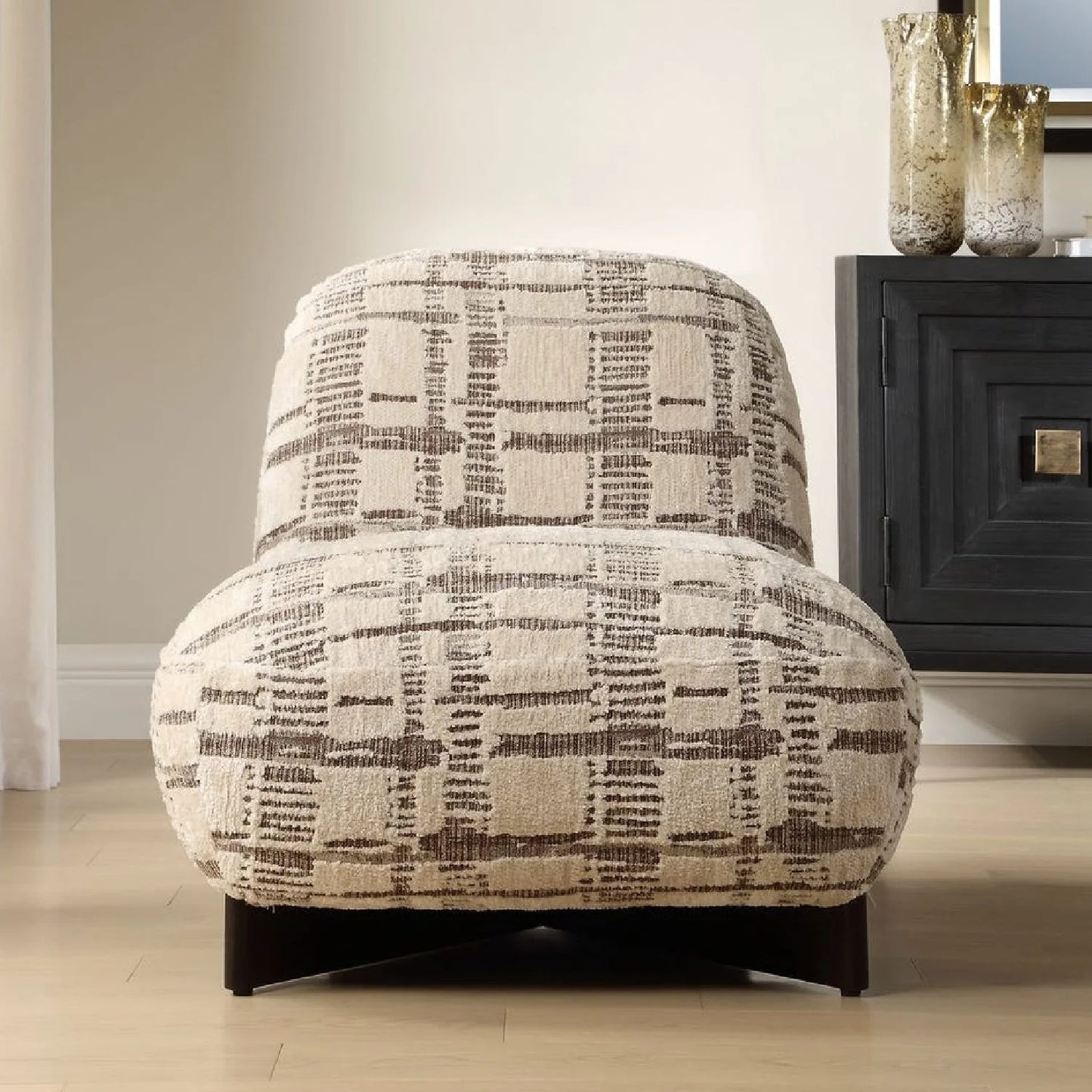 Luxury Woven Chenille Accent Chair European Style for Villa