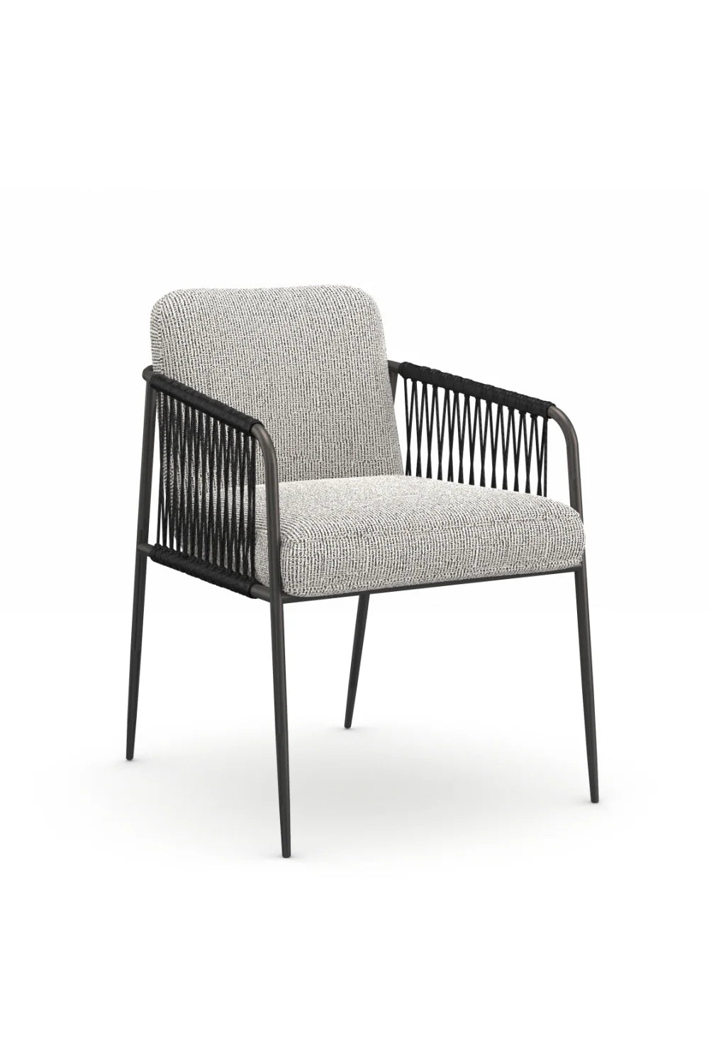 Luxury Woven Cord Modern Dining Armchair European Style for Villa