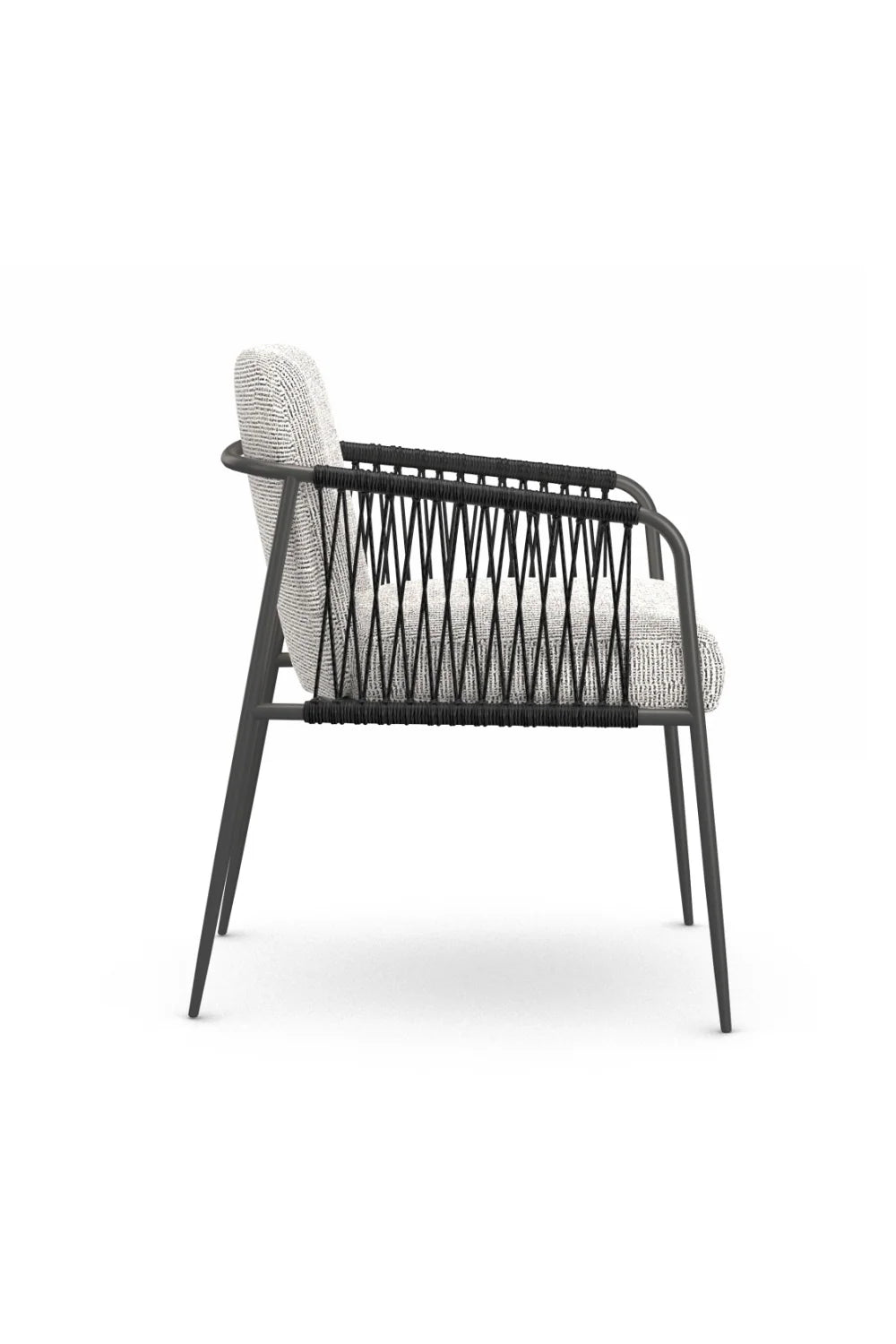 Luxury Woven Cord Modern Dining Armchair European Style for Villa