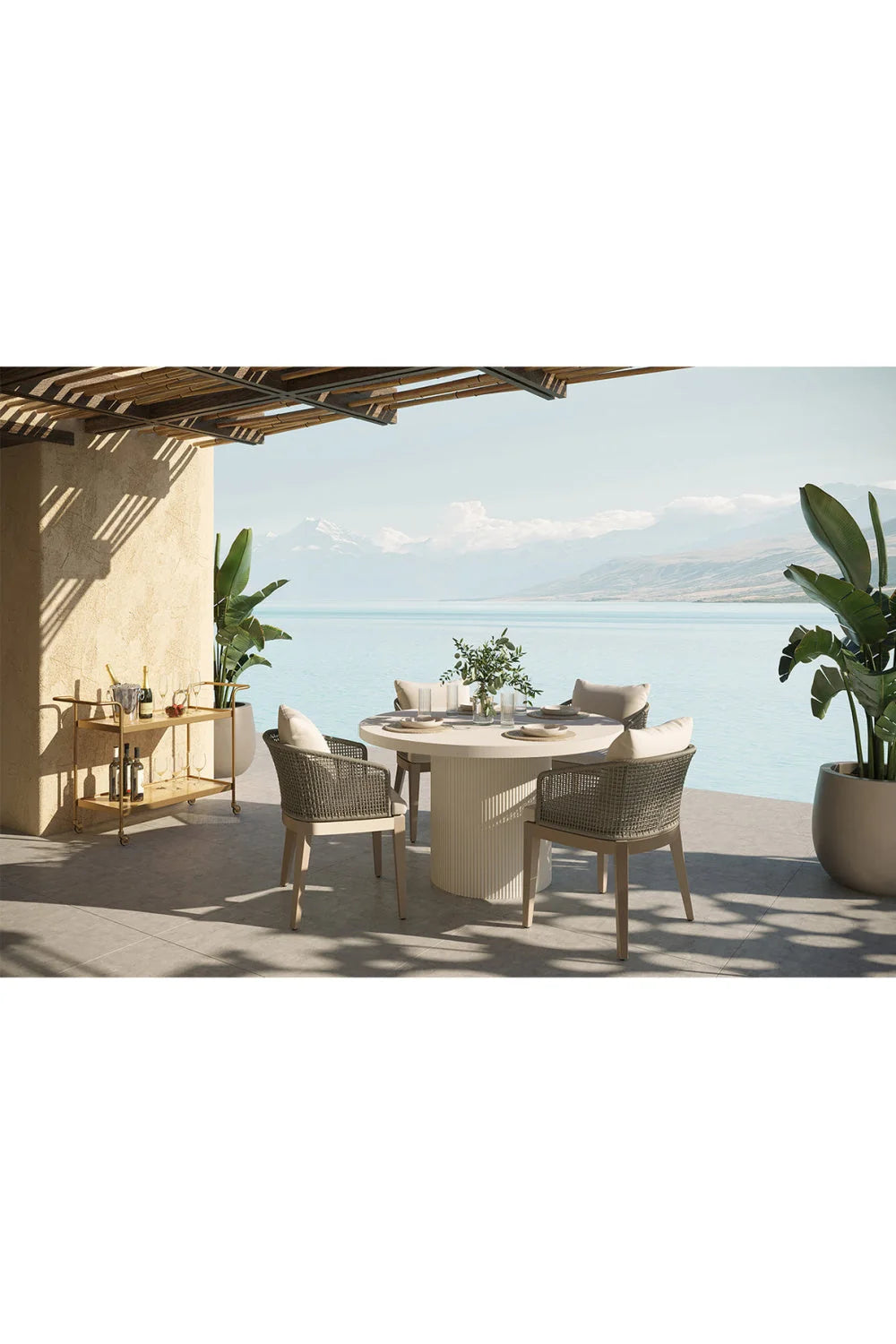 Luxury Woven Fabric Dining Chair European Style for Villa